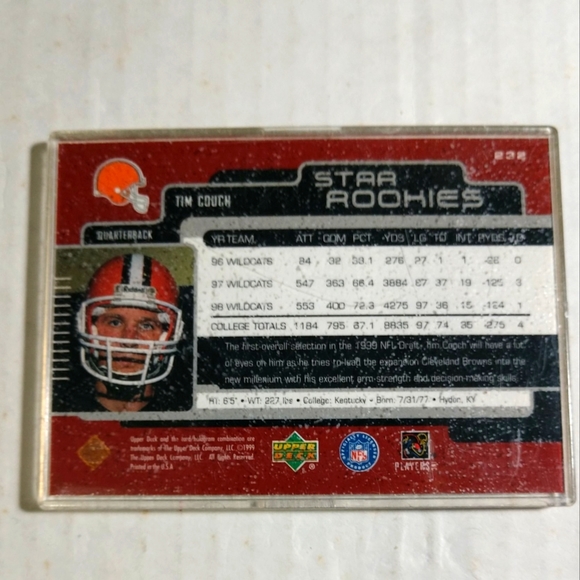 SALE $5.00 🩸Tim Couch 1999 Rookie Card Slabbed Card # 232 - Picture 2 of 6